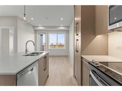 2212-395 Skyview Parkway Ne, Calgary, AB - Indoor Photo Showing Kitchen With Double Sink With Upgraded Kitchen