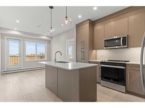 2212-395 Skyview Parkway Ne, Calgary, AB - Indoor Photo Showing Kitchen With Stainless Steel Kitchen With Upgraded Kitchen