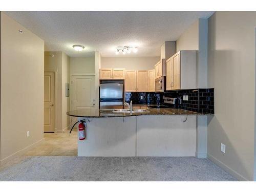 2204-11811 Lake Fraser Drive Se, Calgary, AB - Indoor Photo Showing Kitchen With Double Sink