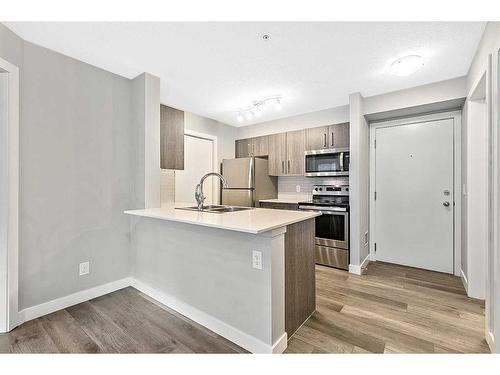 2312-4641 128 Avenue Ne, Calgary, AB - Indoor Photo Showing Kitchen With Stainless Steel Kitchen With Double Sink With Upgraded Kitchen