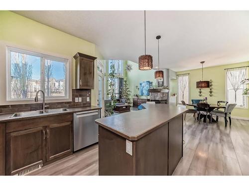 196 Sunset Circle, Cochrane, AB - Indoor Photo Showing Kitchen With Double Sink