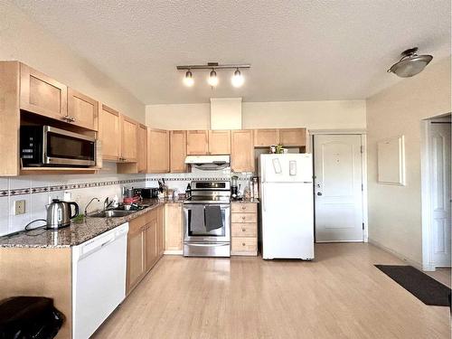 351-333 Riverfront Avenue Se, Calgary, AB - Indoor Photo Showing Kitchen With Double Sink