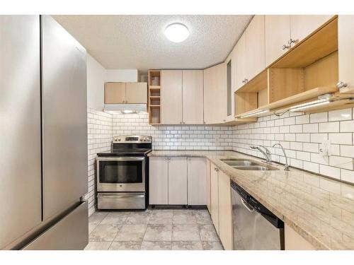 501-2520 Palliser Drive Sw, Calgary, AB - Indoor Photo Showing Kitchen With Double Sink With Upgraded Kitchen