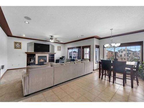 22 Taralake Cape Ne, Calgary, AB - Indoor Photo Showing Living Room With Fireplace