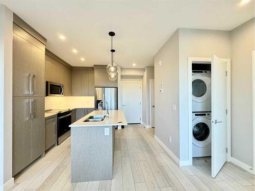 2214-395 Skyview Parkway Ne, Calgary, AB - Indoor Photo Showing Kitchen With Double Sink