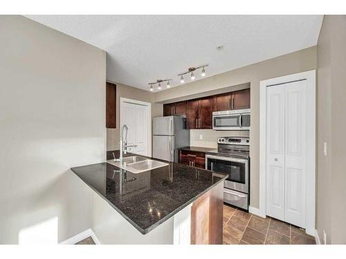 405-2715 12 Avenue Se, Calgary, AB - Indoor Photo Showing Kitchen With Double Sink