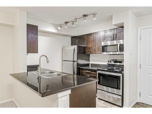 422-195 Kincora Glen Road Nw, Calgary, AB - Indoor Photo Showing Kitchen With Stainless Steel Kitchen With Double Sink