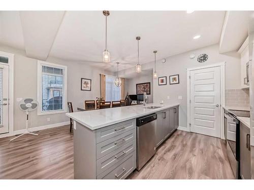 4377 Seton Drive Se, Calgary, AB - Indoor Photo Showing Kitchen With Stainless Steel Kitchen With Upgraded Kitchen