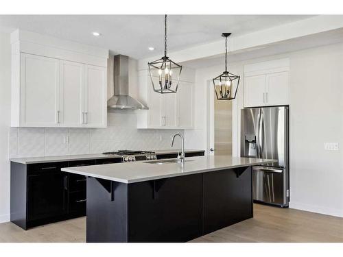 261 Crimson Ridge Place, Calgary, AB - Indoor Photo Showing Kitchen With Upgraded Kitchen