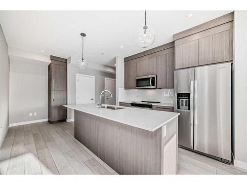 1315-111 Wolf Creek Drive Se, Calgary, AB - Indoor Photo Showing Kitchen With Double Sink With Upgraded Kitchen