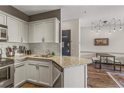 208-901 Mountain Street, Canmore, AB - Indoor Photo Showing Kitchen With Double Sink