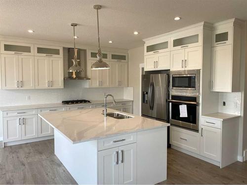 729 Mandalay Avenue Nw, Carstairs, AB - Indoor Photo Showing Kitchen With Double Sink With Upgraded Kitchen