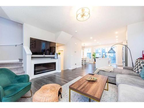 135 Skyview Ranch Circle Ne, Calgary, AB - Indoor Photo Showing Living Room With Fireplace