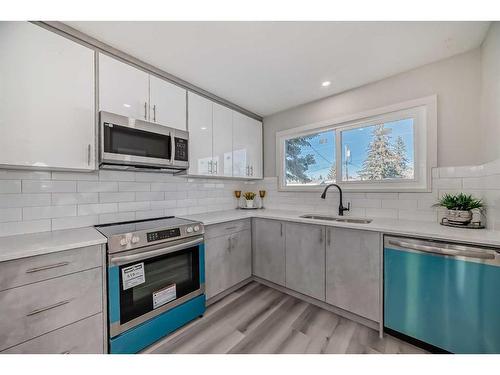 232 Manora Crescent Ne, Calgary, AB - Indoor Photo Showing Kitchen With Double Sink With Upgraded Kitchen