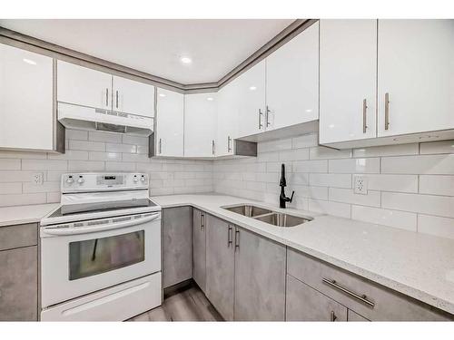 232 Manora Crescent Ne, Calgary, AB - Indoor Photo Showing Kitchen With Double Sink