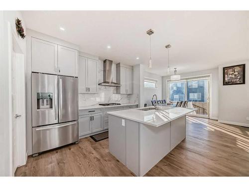 760 Corner Meadows Way Ne, Calgary, AB - Indoor Photo Showing Kitchen With Upgraded Kitchen