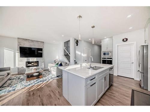 760 Corner Meadows Way Ne, Calgary, AB - Indoor Photo Showing Kitchen With Upgraded Kitchen