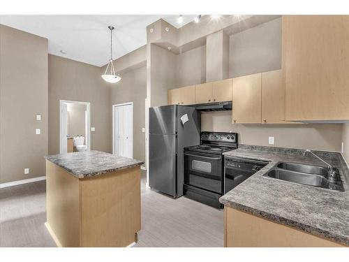 211-1111 6 Avenue Sw, Calgary, AB - Indoor Photo Showing Kitchen With Double Sink