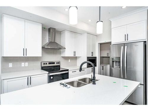 23 Homestead Passage Ne, Calgary, AB - Indoor Photo Showing Kitchen With Double Sink With Upgraded Kitchen