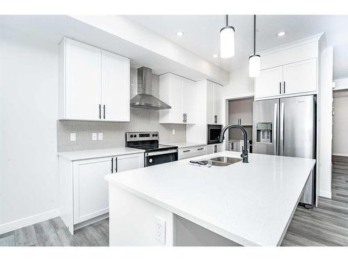 23 Homestead Passage Ne, Calgary, AB - Indoor Photo Showing Kitchen With Double Sink With Upgraded Kitchen