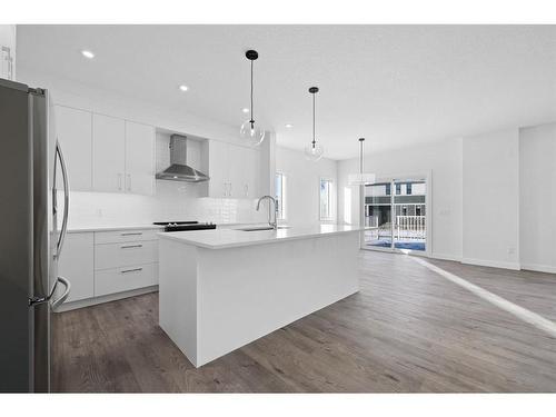 6 Crimson Ridge Cove Nw, Calgary, AB - Indoor Photo Showing Kitchen With Stainless Steel Kitchen With Upgraded Kitchen