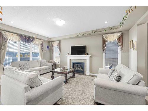 73 Cityscape Gardens Ne, Calgary, AB - Indoor Photo Showing Living Room With Fireplace