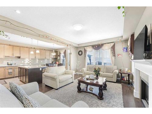 73 Cityscape Gardens Ne, Calgary, AB - Indoor Photo Showing Living Room With Fireplace