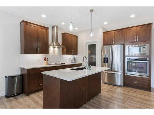 356 Bayview Way Sw, Airdrie, AB - Indoor Photo Showing Kitchen With Upgraded Kitchen