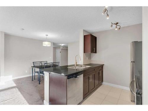 201-195 Kincora Glen Road Nw, Calgary, AB - Indoor Photo Showing Kitchen With Double Sink