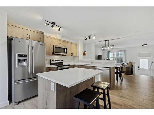 912 Cranbrook Walk Se, Calgary, AB - Indoor Photo Showing Kitchen With Stainless Steel Kitchen With Upgraded Kitchen