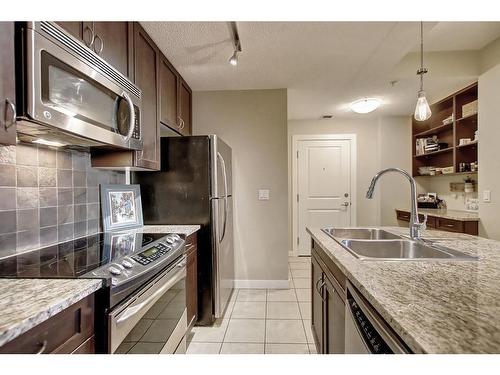 308-108 25 Avenue Sw, Calgary, AB - Indoor Photo Showing Kitchen With Double Sink