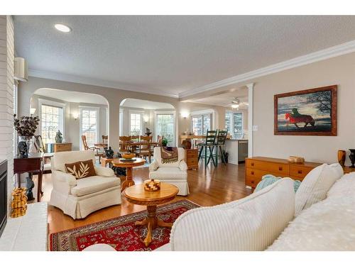 14228 Park Estates Drive Se, Calgary, AB - Indoor Photo Showing Living Room With Fireplace