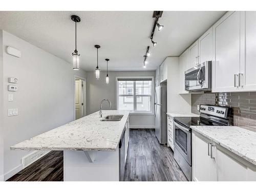 49 Evanscrest Court Nw, Calgary, AB - Indoor Photo Showing Kitchen With Stainless Steel Kitchen With Double Sink With Upgraded Kitchen