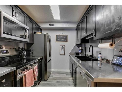 4116-13045 6 Street Sw, Calgary, AB - Indoor Photo Showing Kitchen With Stainless Steel Kitchen With Double Sink