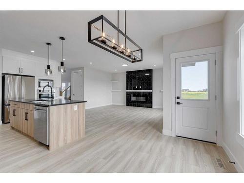 58 Hanson Drive Ne, Langdon, AB - Indoor Photo Showing Kitchen With Upgraded Kitchen