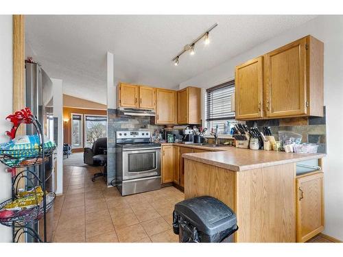 35 Applefield Close Se, Calgary, AB - Indoor Photo Showing Kitchen With Double Sink