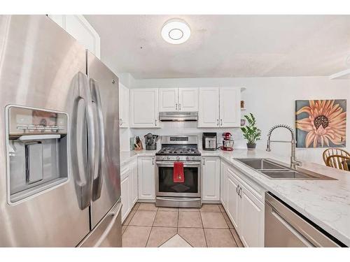 21-12 Silver Creek Boulevard Nw, Airdrie, AB - Indoor Photo Showing Kitchen With Double Sink