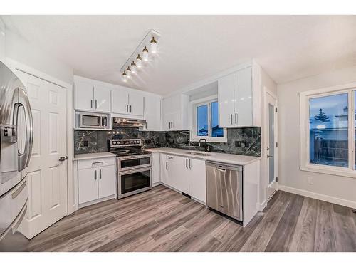 209 Evansmeade Close Nw, Calgary, AB - Indoor Photo Showing Kitchen With Double Sink