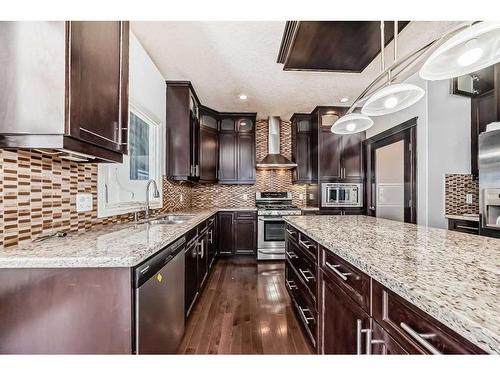 631 Taralake Way Ne, Calgary, AB - Indoor Photo Showing Kitchen With Stainless Steel Kitchen With Double Sink With Upgraded Kitchen