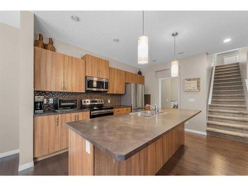 355 Walden Mews Se, Calgary, AB - Indoor Photo Showing Kitchen With Double Sink