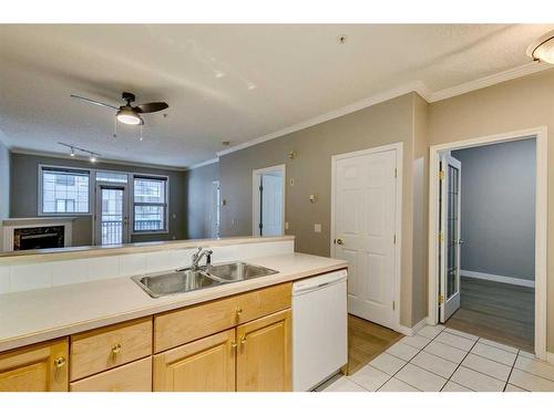 208-495 78 Avenue Sw, Calgary, AB - Indoor Photo Showing Kitchen With Double Sink