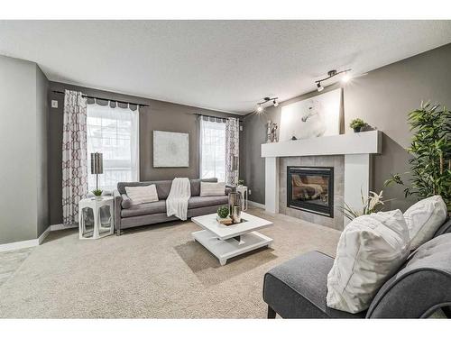 61 Skyview Springs Crescent Ne, Calgary, AB - Indoor Photo Showing Living Room With Fireplace