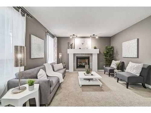 61 Skyview Springs Crescent Ne, Calgary, AB - Indoor Photo Showing Living Room With Fireplace