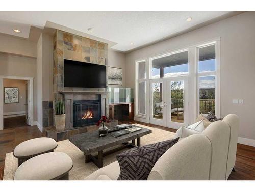 270009 Horse Creek Road, Rural Rocky View County, AB - Indoor Photo Showing Living Room With Fireplace