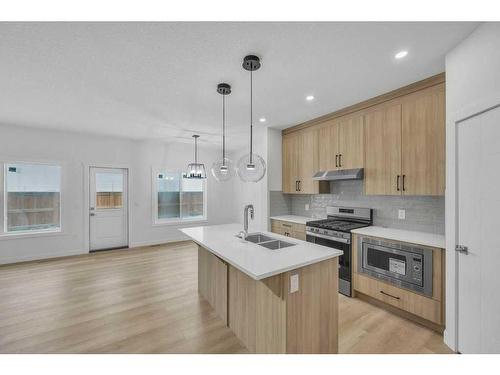 525 Corner Meadows Way Ne, Calgary, AB - Indoor Photo Showing Kitchen With Double Sink With Upgraded Kitchen