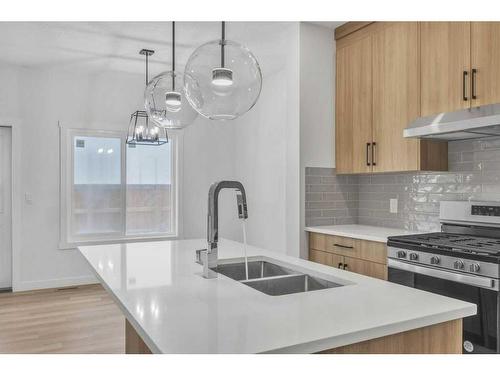 525 Corner Meadows Way Ne, Calgary, AB - Indoor Photo Showing Kitchen With Double Sink With Upgraded Kitchen