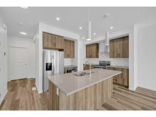 62 Sugarsnap Gardens Se, Calgary, AB - Indoor Photo Showing Kitchen With Double Sink With Upgraded Kitchen