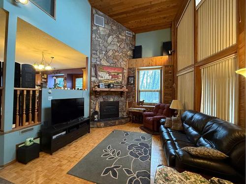 39316 Range Road 273, Rural Lacombe County, AB - Indoor Photo Showing Living Room With Fireplace