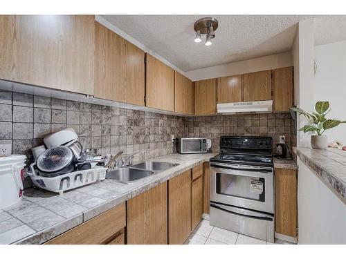 109-1712 38 Street Se, Calgary, AB - Indoor Photo Showing Kitchen With Double Sink