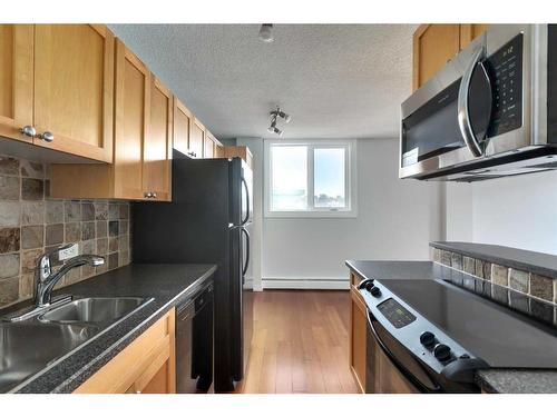 502-1312 13 Avenue Sw, Calgary, AB - Indoor Photo Showing Kitchen With Double Sink